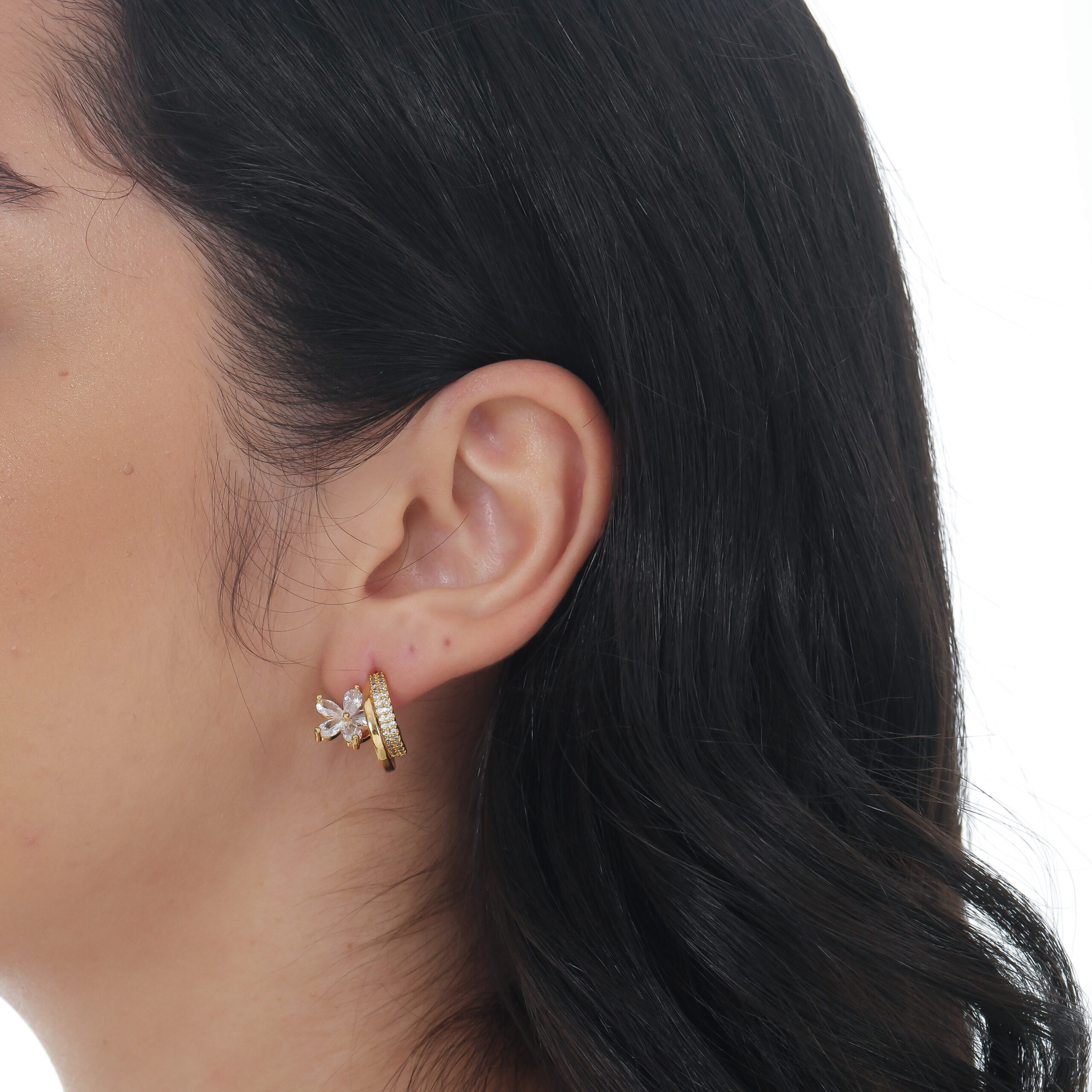 Brinco Argola Flor - ouro