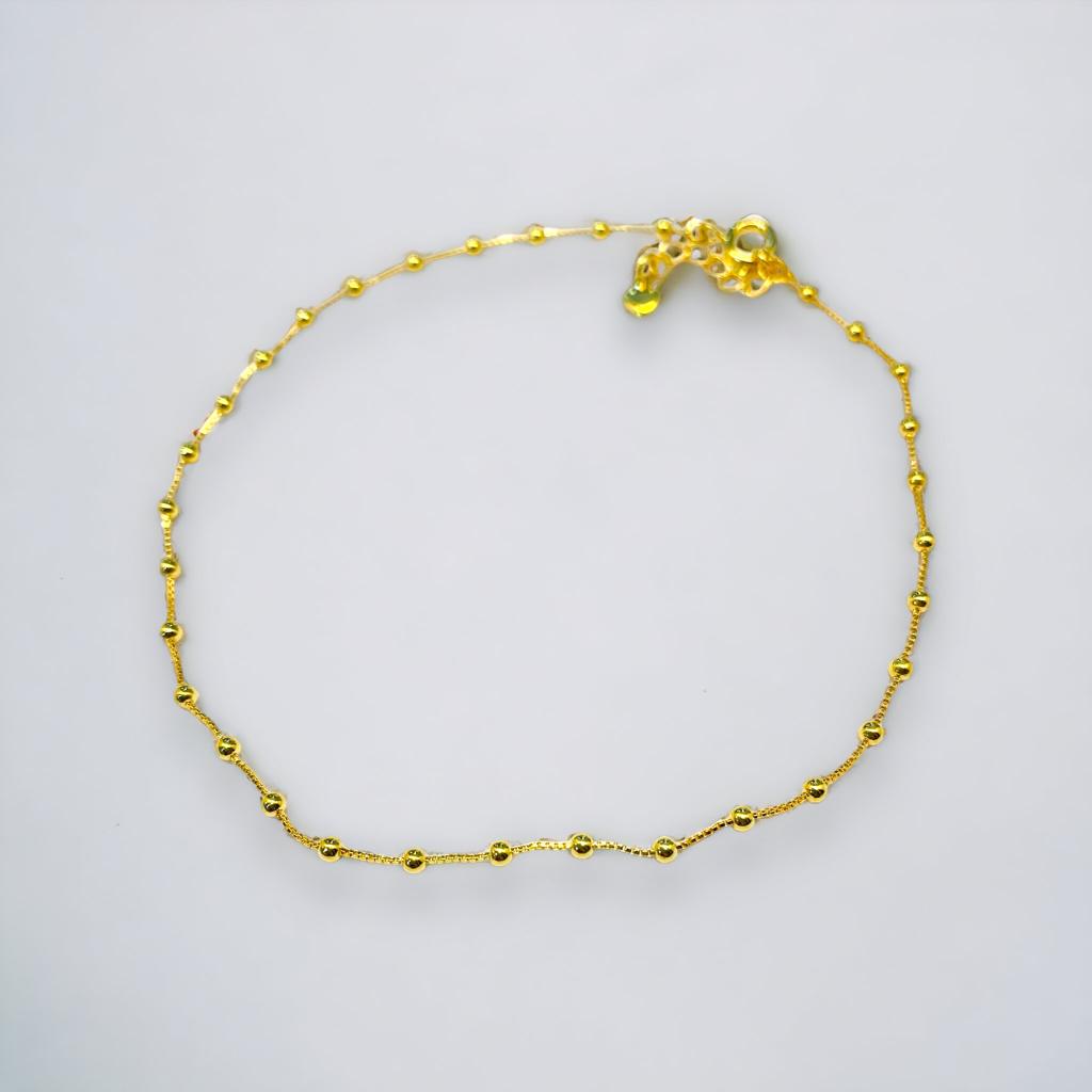 tornozeleira bolinhas de ouro