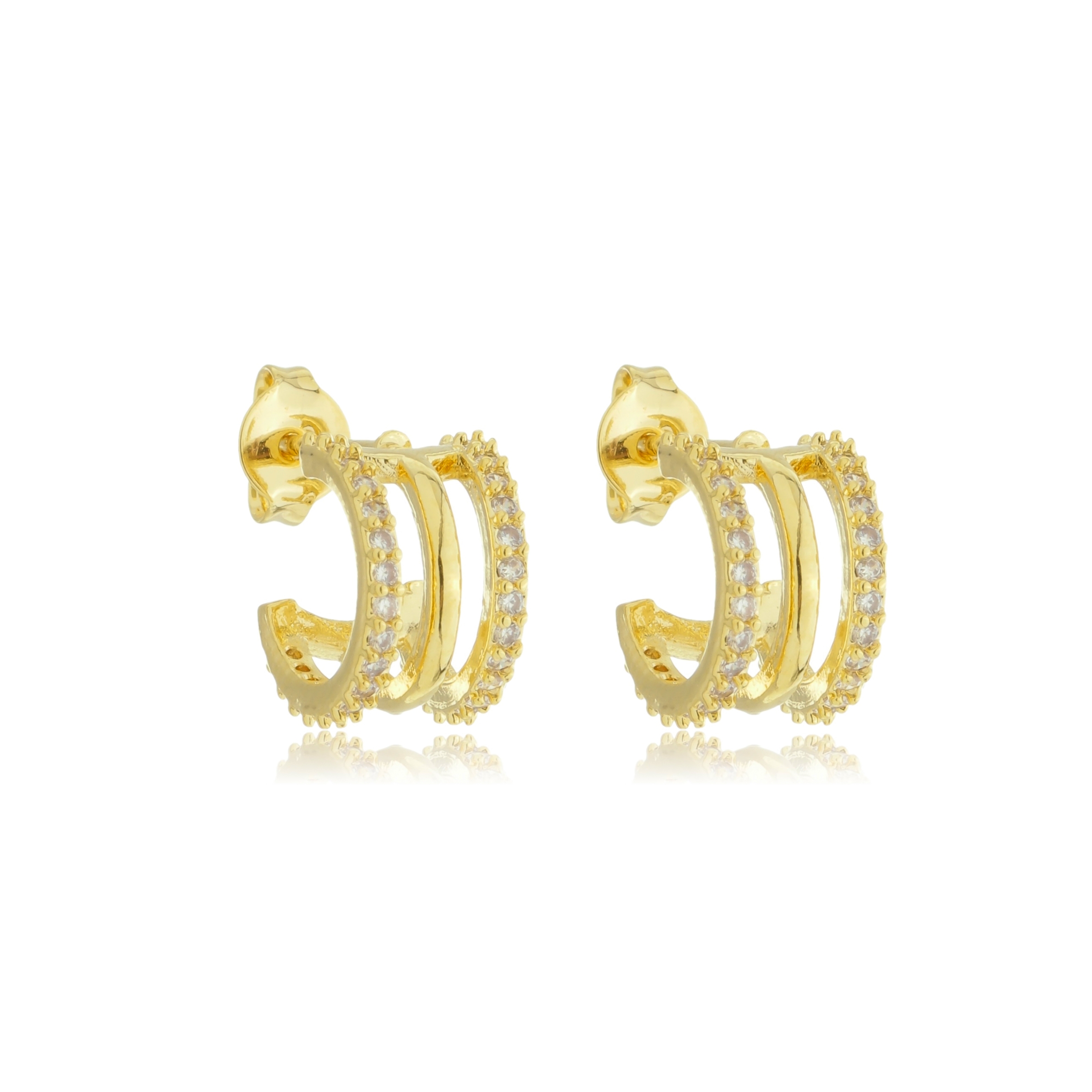 Brinco aro trio ouro