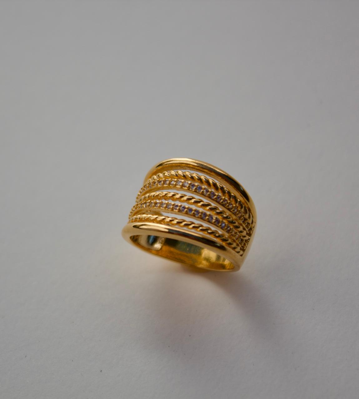Anel Tramado ouro